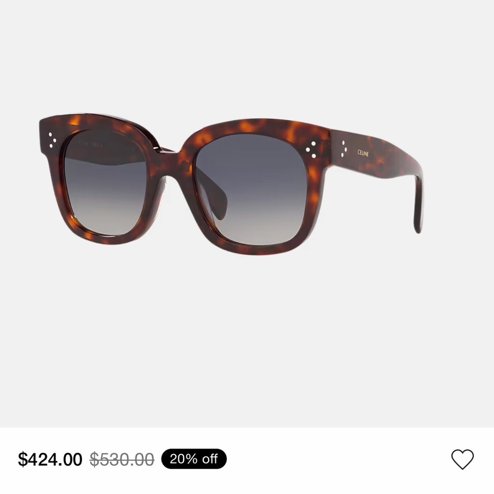 Celine Tortoiseshell Square Sunglasses